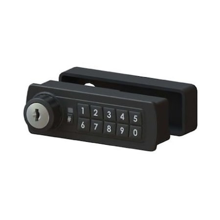 Lockey Gemini Electronic Keypad Combination Cabinet Lock Black Left Handed Horizontal GE370-BL
